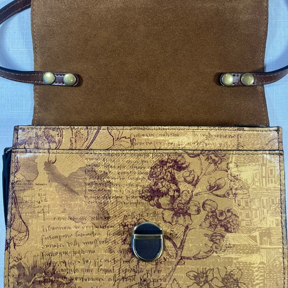 NWOT Stunning! Patricia Nash Lanza Crossbody Bag, Italian Sketchbook, Leather - Picture 9 of 11